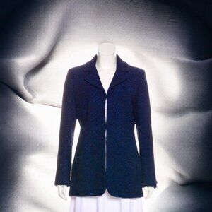Chanel Tweed Blue/Black Jacket Blazer FR46